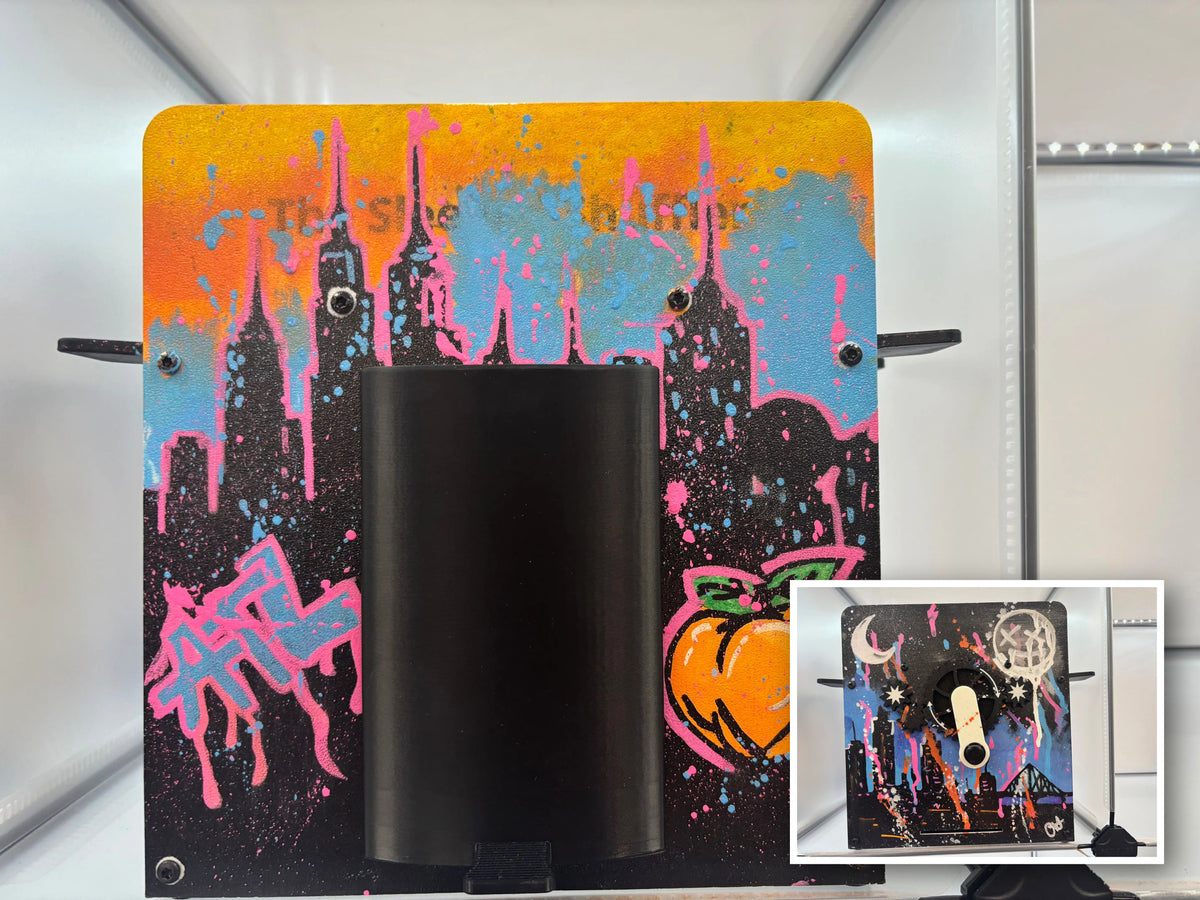 ATL Graffiti hand-painted shuffler, front with rear inset